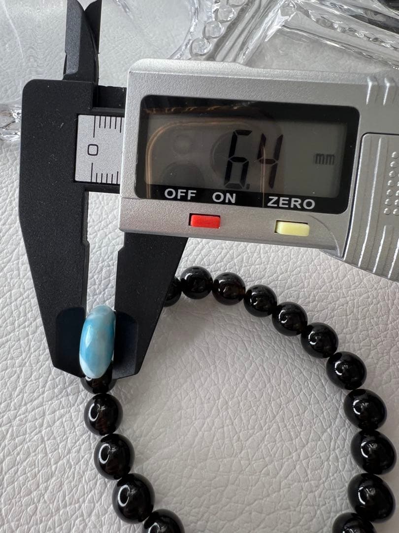 ドミニカ産ハートラリマー♡モリオンブレスレット　愛　平和　癒し　魔除け　厄除