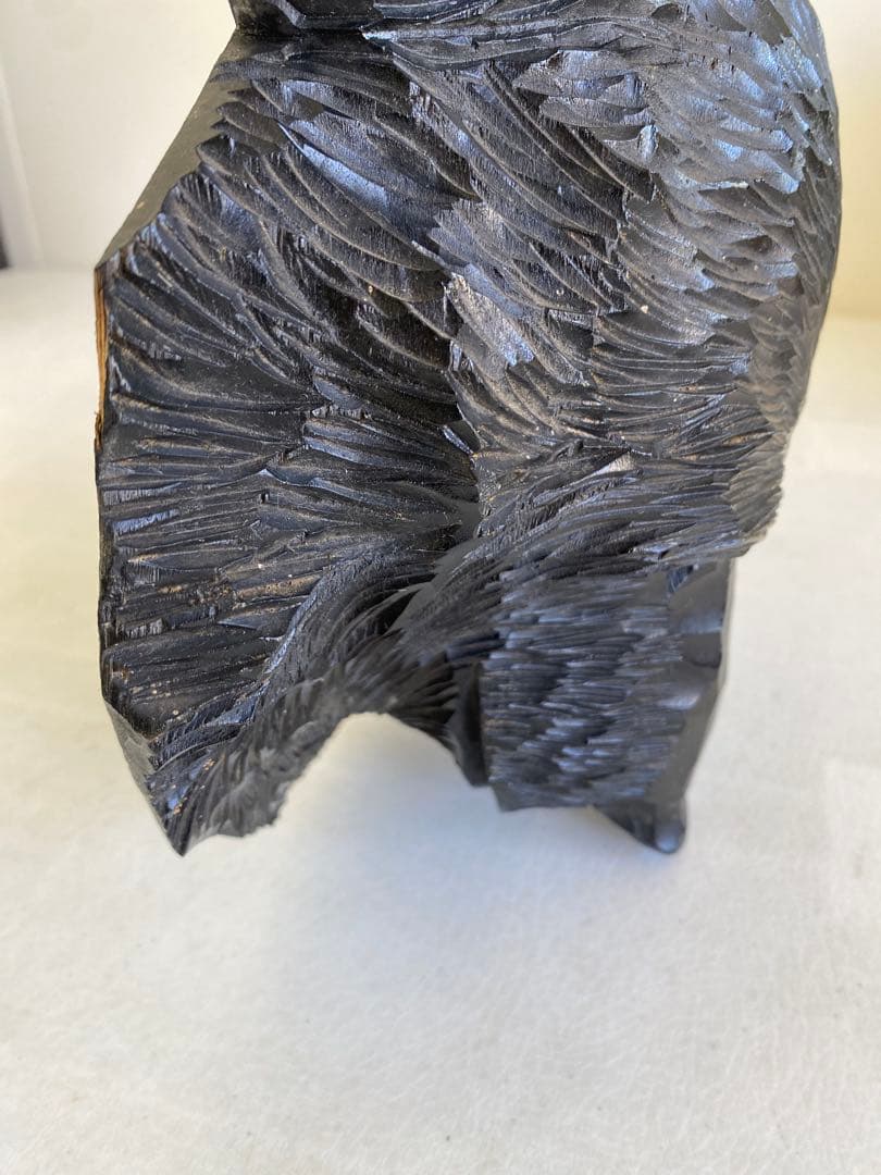 古い木彫り熊の壁掛けマスク　オブジェ　看板　木彫り熊　壁掛け　北海道　民藝