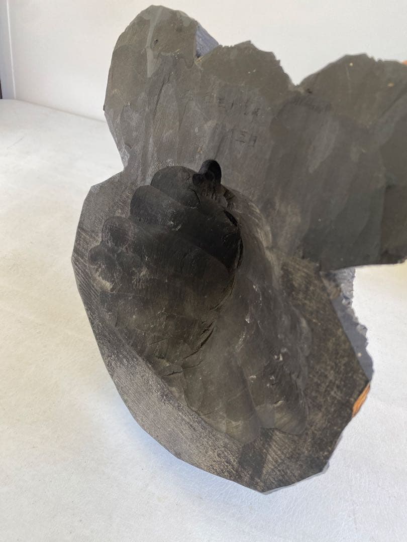 古い木彫り熊の壁掛けマスク　オブジェ　看板　木彫り熊　壁掛け　北海道　民藝