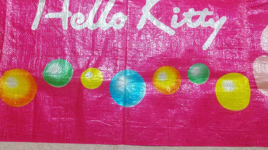 キティ　レジャーシート　ハイビスカス　レトロ　ピクニックマット　ビーチマット