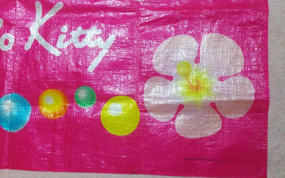 キティ　レジャーシート　ハイビスカス　レトロ　ピクニックマット　ビーチマット