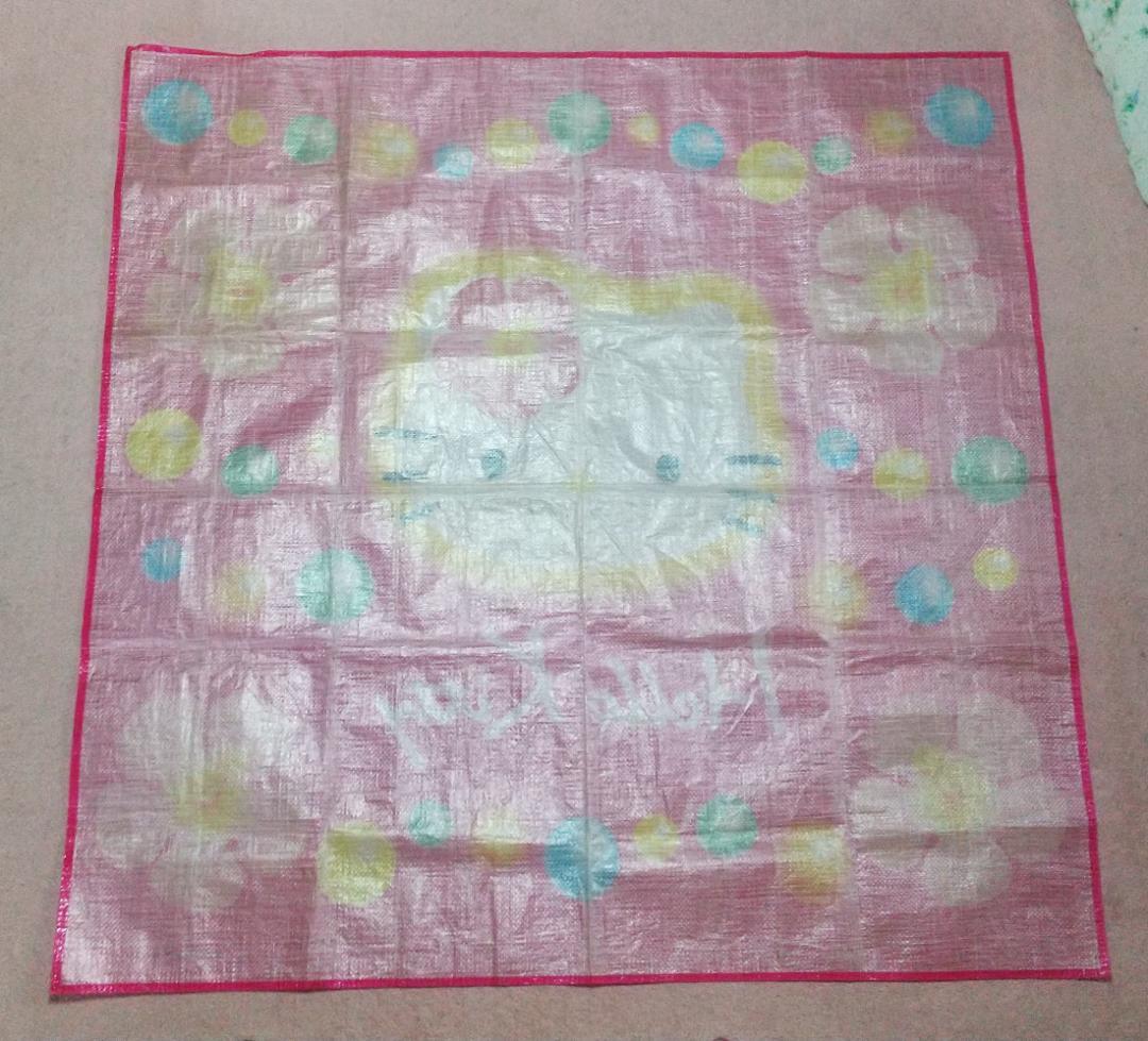 キティ　レジャーシート　ハイビスカス　レトロ　ピクニックマット　ビーチマット