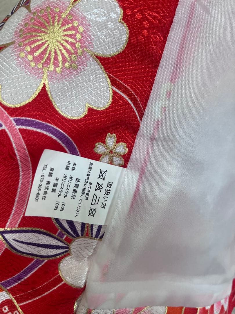 七五三 3歳 着物セット 被布 草履 髪飾り 足袋 ピンク 花柄 履き物