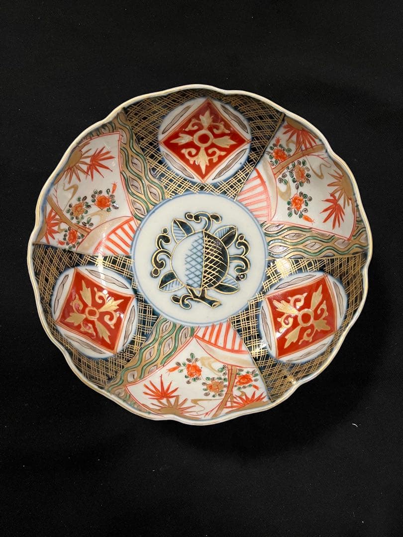 有田焼 伊万里焼 古伊万里 金彩 色絵 六寸鉢 5客 管理A3636