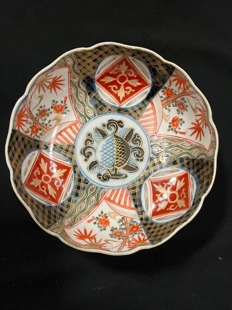 有田焼 伊万里焼 古伊万里 金彩 色絵 六寸鉢 5客 管理A3636