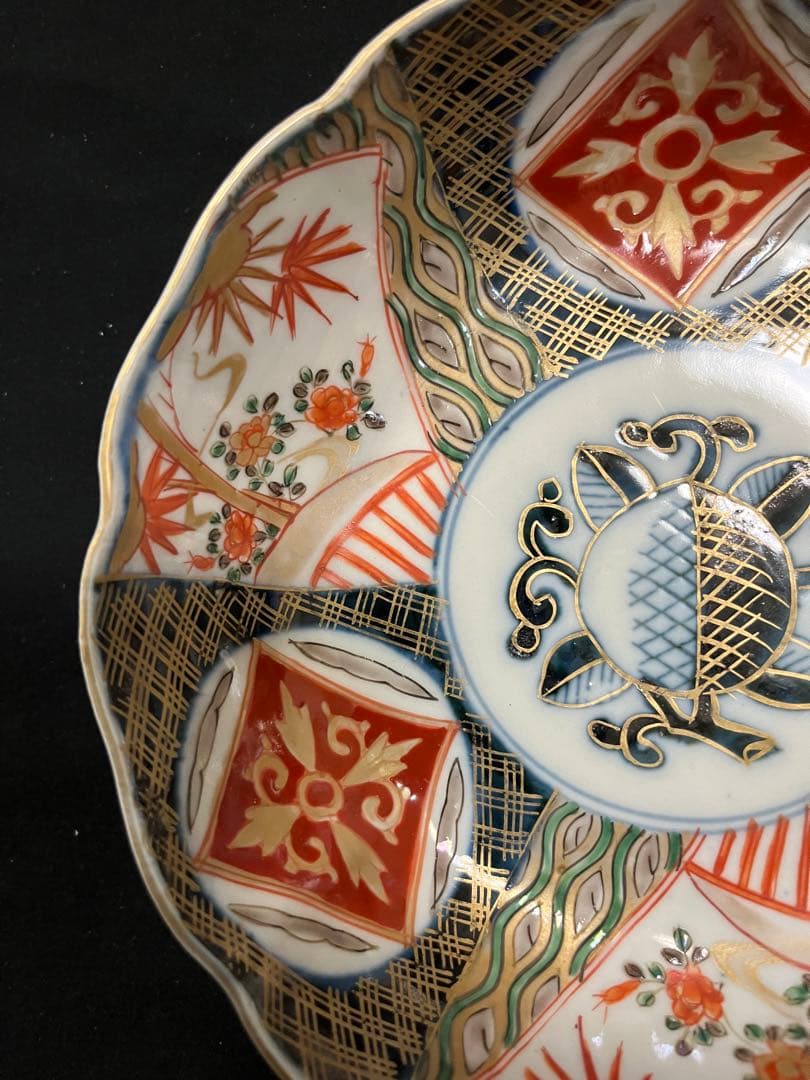有田焼 伊万里焼 古伊万里 金彩 色絵 六寸鉢 5客 管理A3636