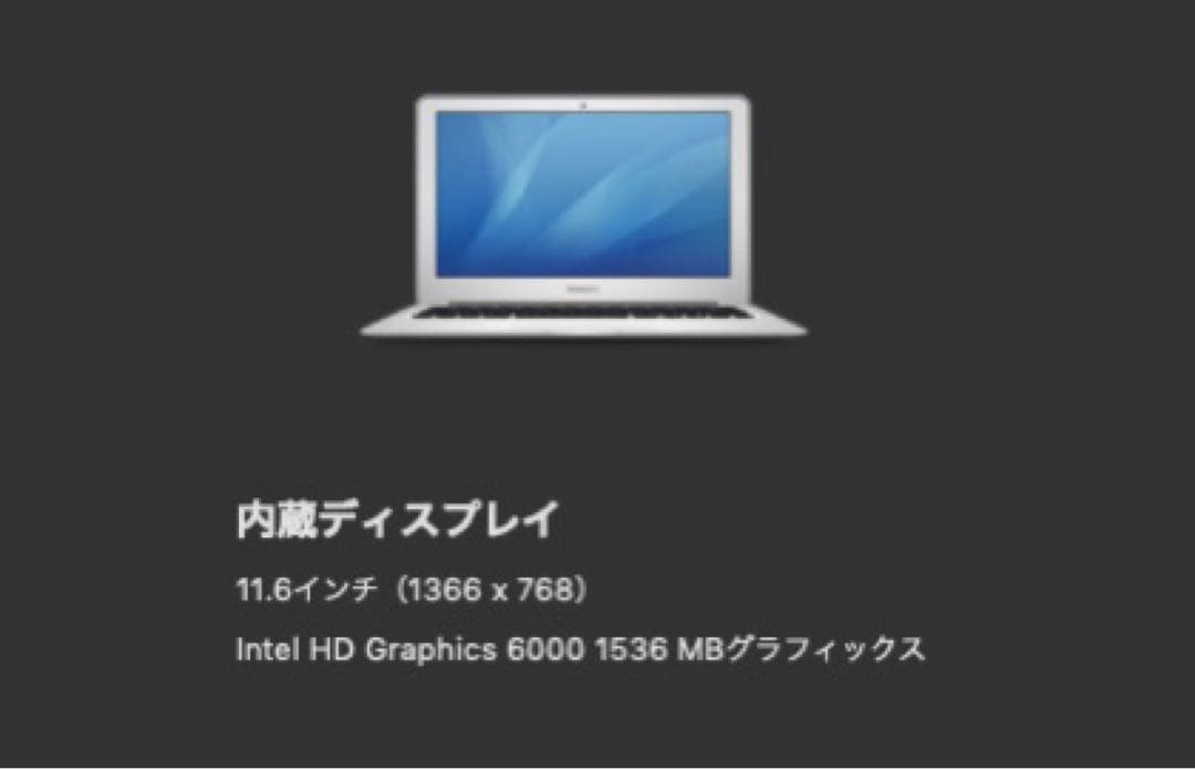 MacBook本体 MacBook Air 11 inch early 2015 128GB