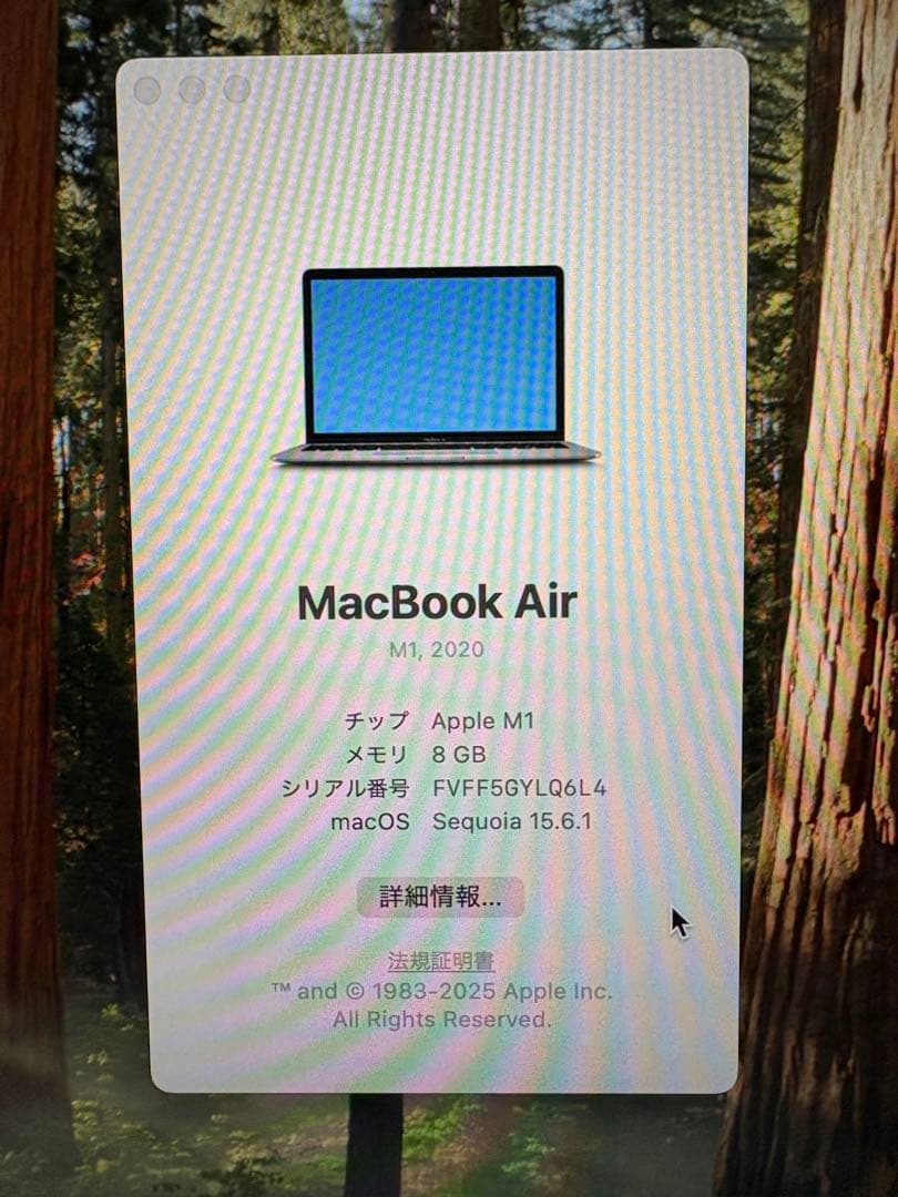 超美品 Apple MacBook Air M1 スペースグレー 256GB