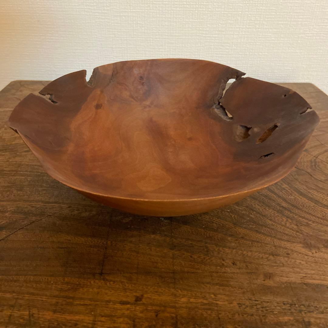 雨晴 個展購入｜木工作家 藤本健 アカギ ウッドボウル｜一点物・希少作