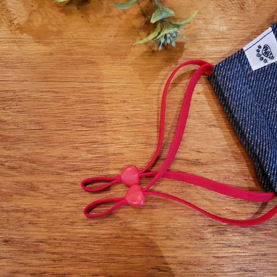 ハンドメイドマスク/不織布マスクカバー☆デニムプリント〈ネイビー〉