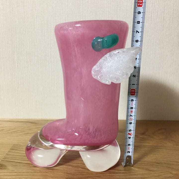 ガラス製　長靴型　花瓶　フラワーベース　オブジェ