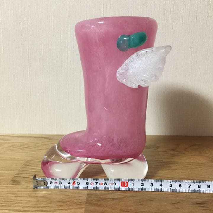 ガラス製　長靴型　花瓶　フラワーベース　オブジェ