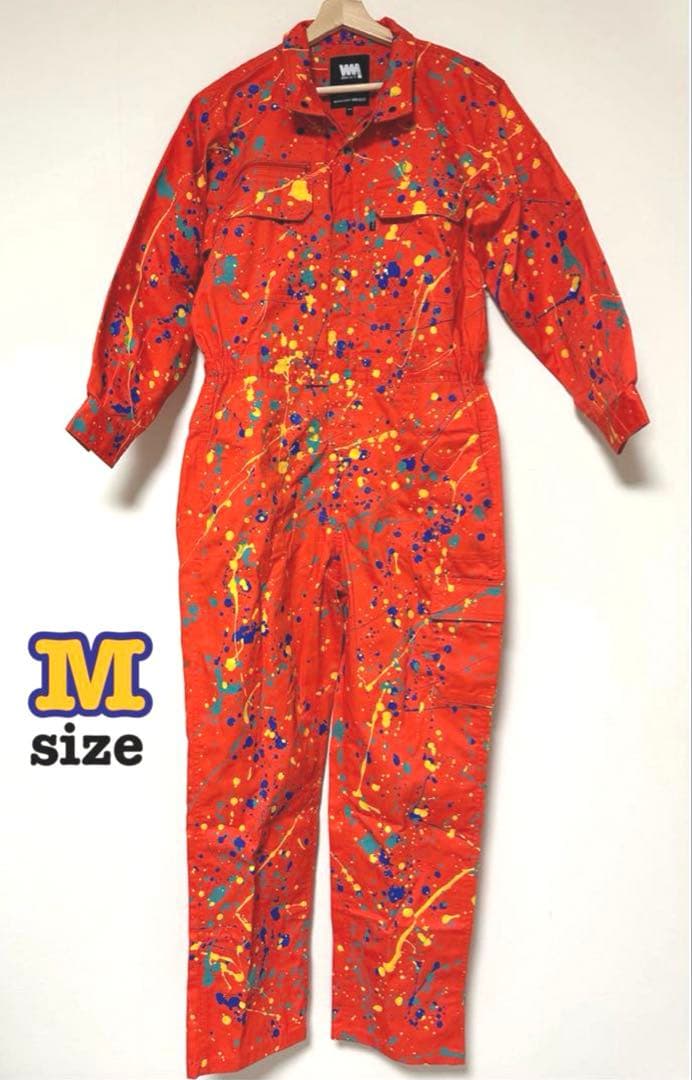 藤井風 ツアー衣装風 推し活 男女兼用 Mサイズ オレンジ ペイント つなぎ