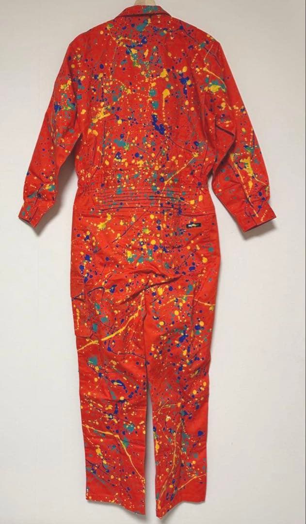 藤井風 ツアー衣装風 推し活 男女兼用 Mサイズ オレンジ ペイント つなぎ