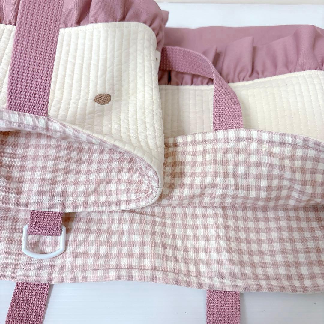 レッスンバッグ 上履き入れ　ヌビ　ハート刺繍