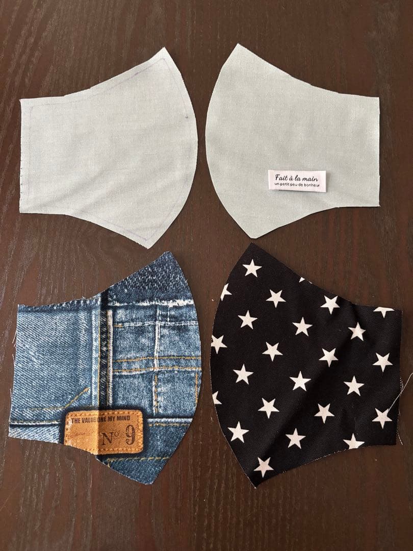 ♡mimineco♡です。 ハンドメイドインナーマスク　3枚組　シンプル