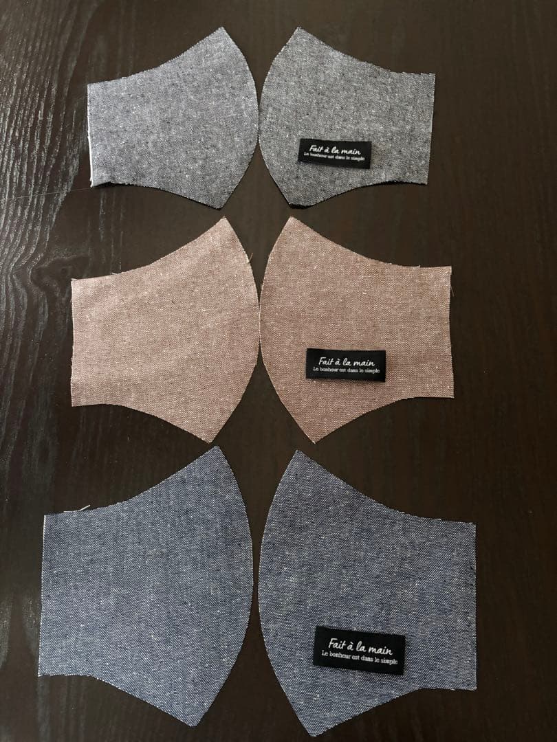 ♡mimineco♡です。 ハンドメイドインナーマスク　3枚組　シンプル