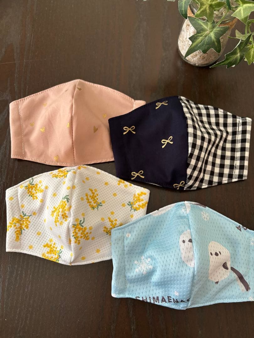 ♡mimineco♡です。 ハンドメイドインナーマスク　3枚組　シンプル