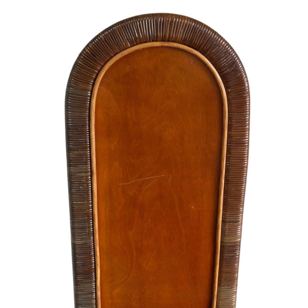 ラタン 籐 スタンドミラー 全身鏡 姿見 ナチュラル アンティーク レトロ