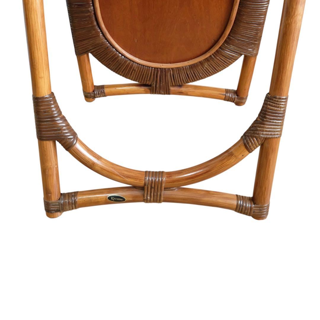 ラタン 籐 スタンドミラー 全身鏡 姿見 ナチュラル アンティーク レトロ