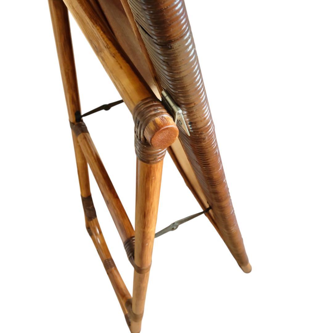 ラタン 籐 スタンドミラー 全身鏡 姿見 ナチュラル アンティーク レトロ