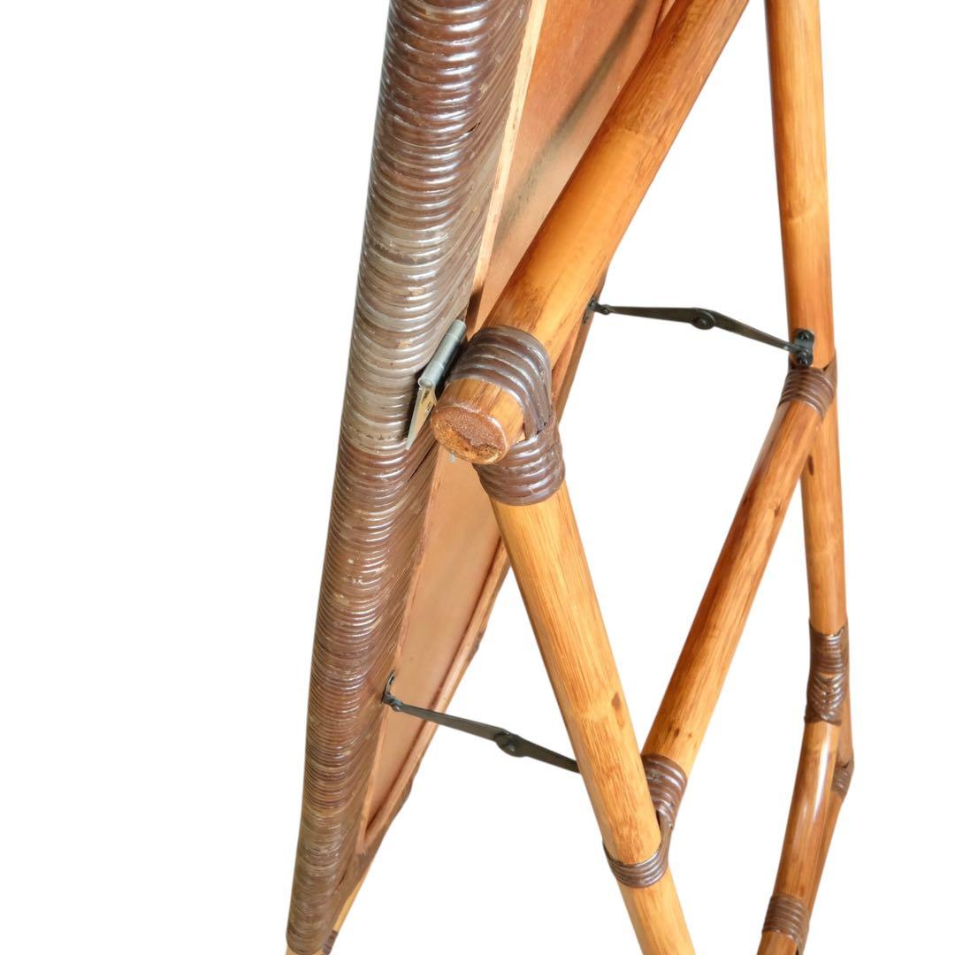 ラタン 籐 スタンドミラー 全身鏡 姿見 ナチュラル アンティーク レトロ