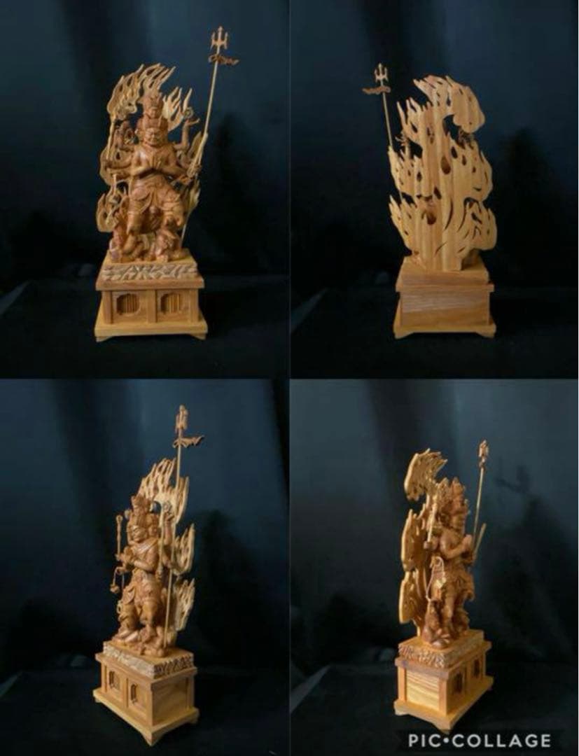 仏教工芸品　木彫仏像　最高級品　仏師手仕上げ品　大元帥明王立像