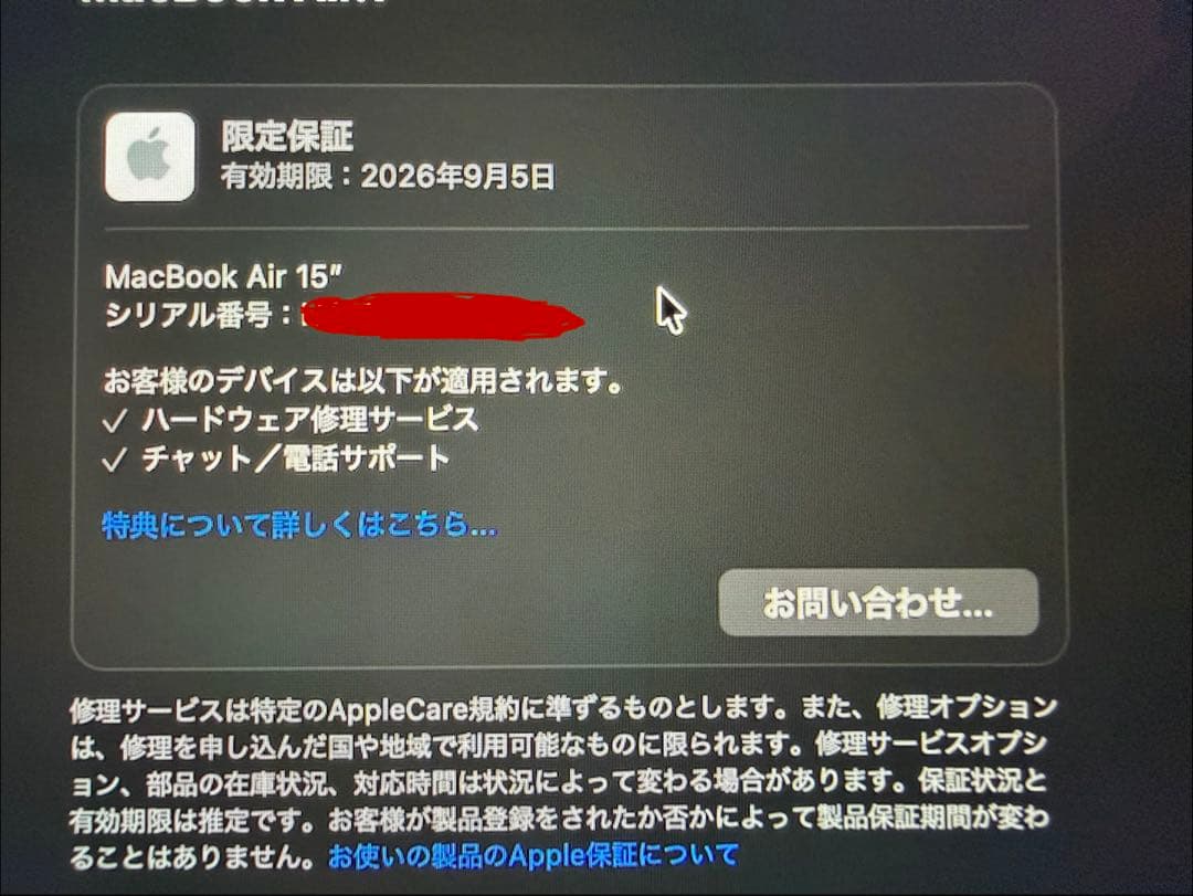 【状態◎/9.5迄保証】MacBook 15インチ /M4 スカイブルー