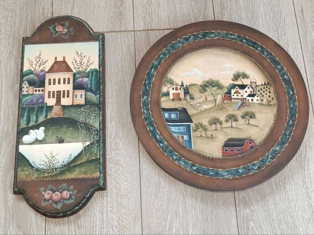 トールペイント作品…専用-風景画のプレート