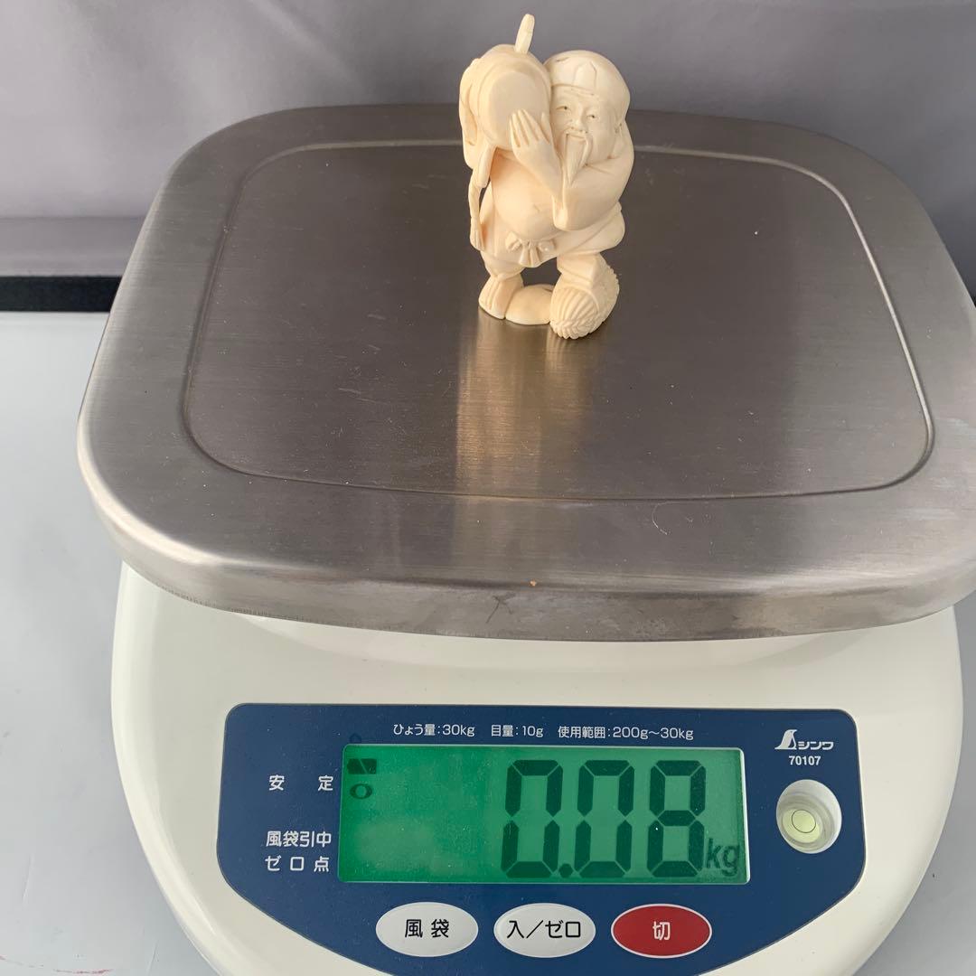 【詳細不明】時代物 置物 太鼓?を叩く老人