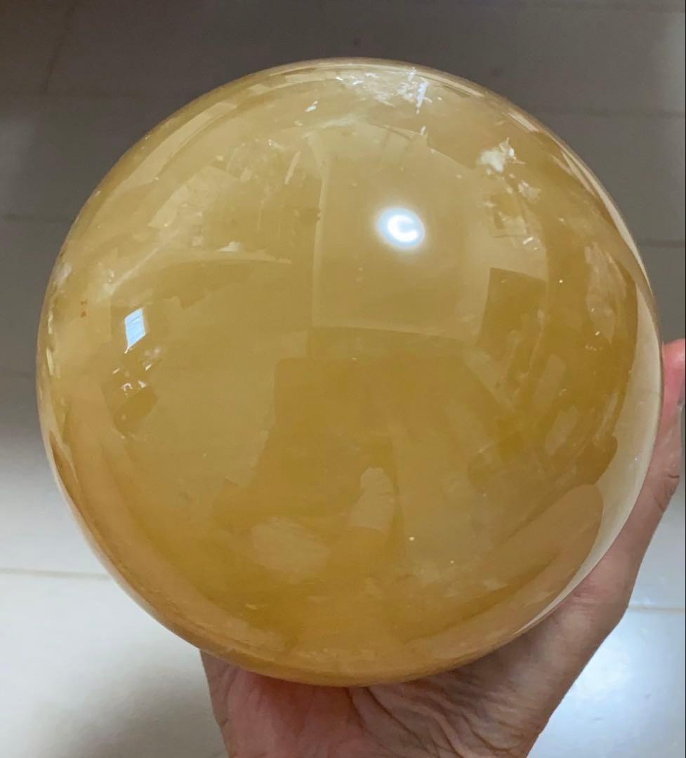 イエロー ハニーカルサイト 11.5cm 丸玉 スフィア ビッグサイズ