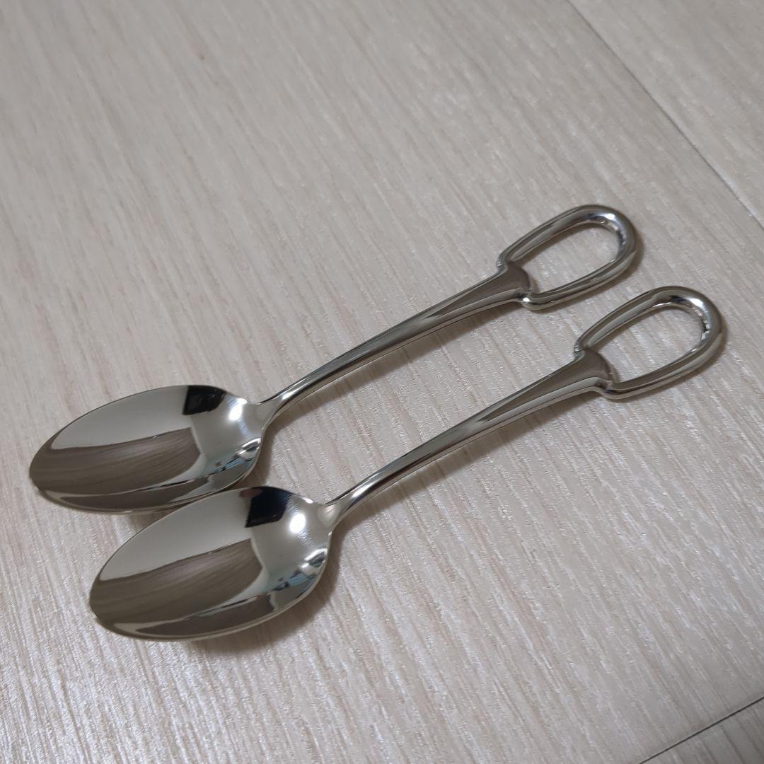 【未使用品】HERMES　アトラージュ　ティースプーン　2本セット　カラトリー