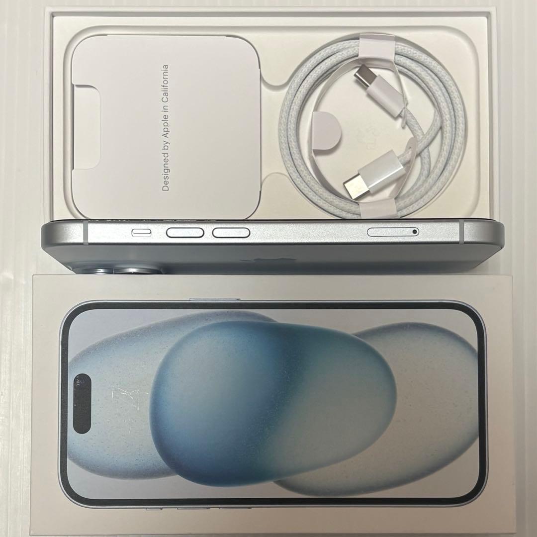 バッテリー100% iPhone15 128GB SIMフリー 本体 ブルー