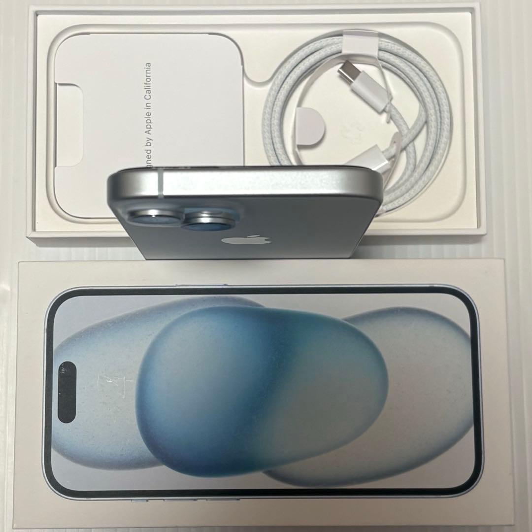 バッテリー100% iPhone15 128GB SIMフリー 本体 ブルー