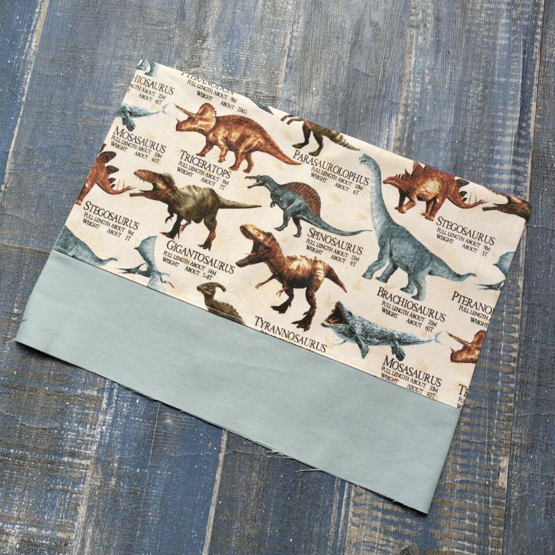 ぽこさま専用☆ハンドメイド☆入園入学5点セット　リアルダイナソー　ブルーグレー