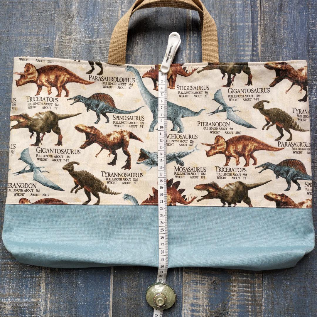 ぽこさま専用☆ハンドメイド☆入園入学5点セット　リアルダイナソー　ブルーグレー