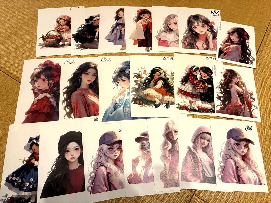 【W】コラージュ素材や雑貨など大量！紙もの ステッカー マステ ケース