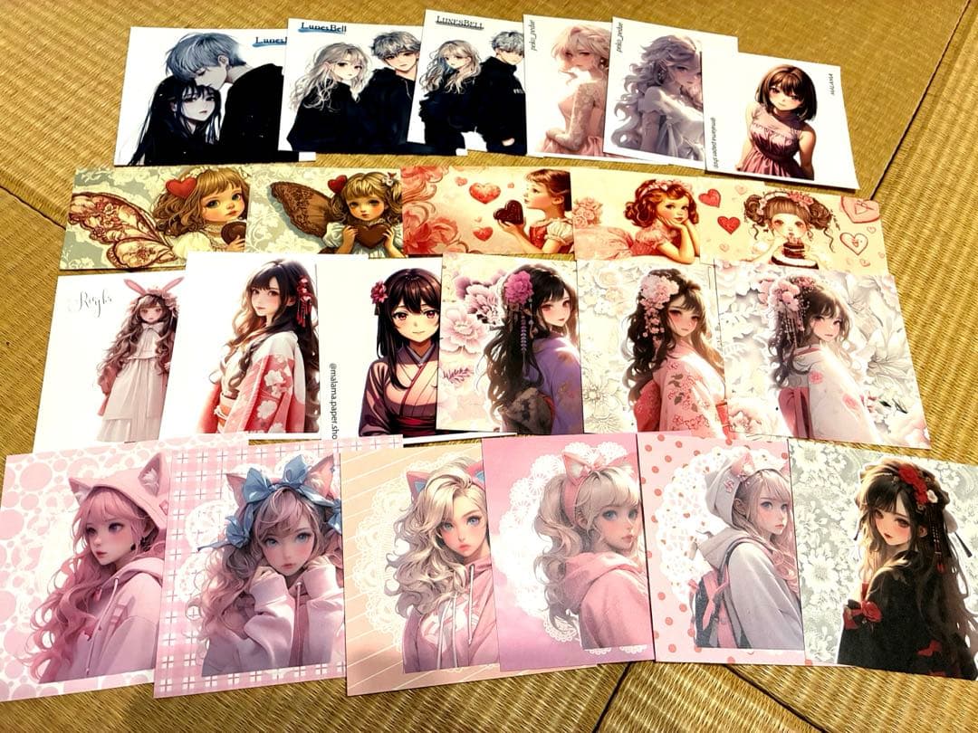 【W】コラージュ素材や雑貨など大量！紙もの ステッカー マステ ケース