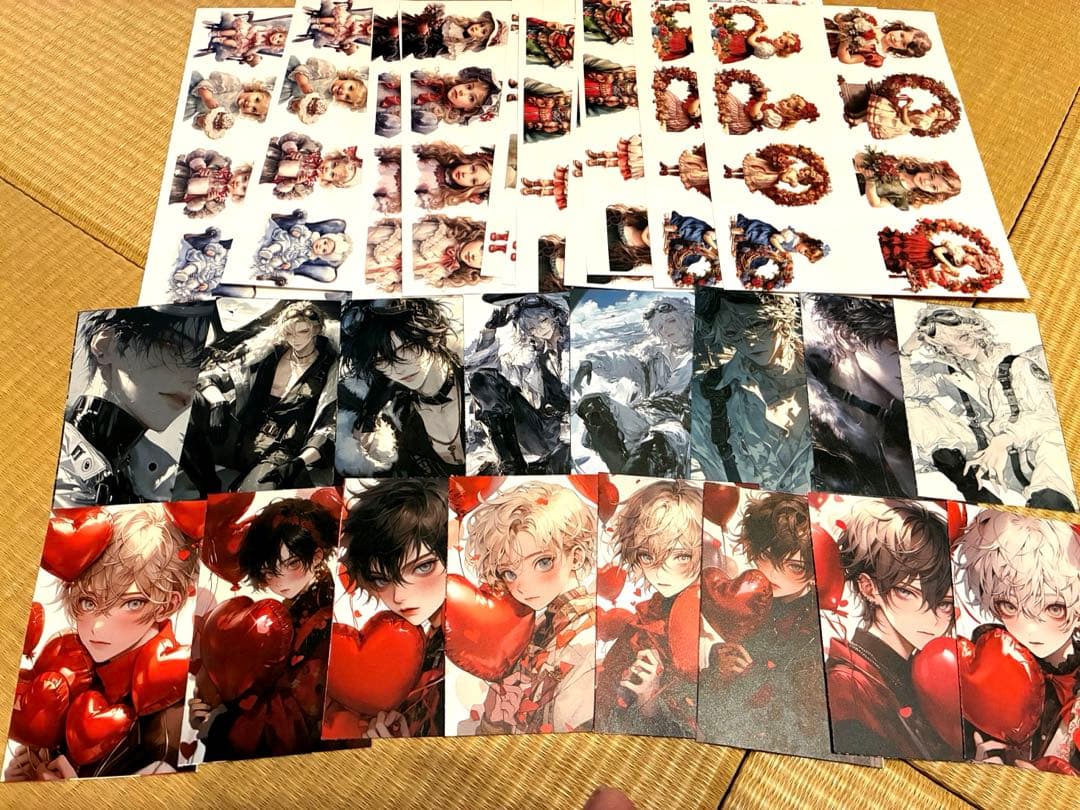 【W】コラージュ素材や雑貨など大量！紙もの ステッカー マステ ケース