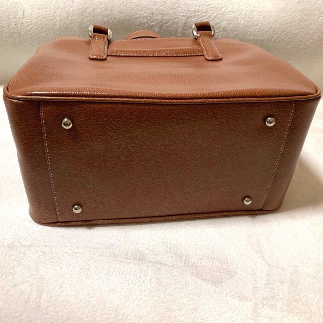 希少 ハマノ 濱野 ハンドバッグ バッグインバック 牛革 レザー 皇室御用達