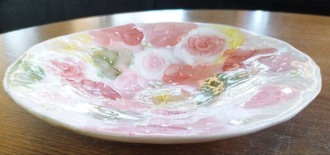 【新品・未使用】工房ゆずりは　釉彩ローズ　パスタ皿　カレー皿　陶器　食器　料理