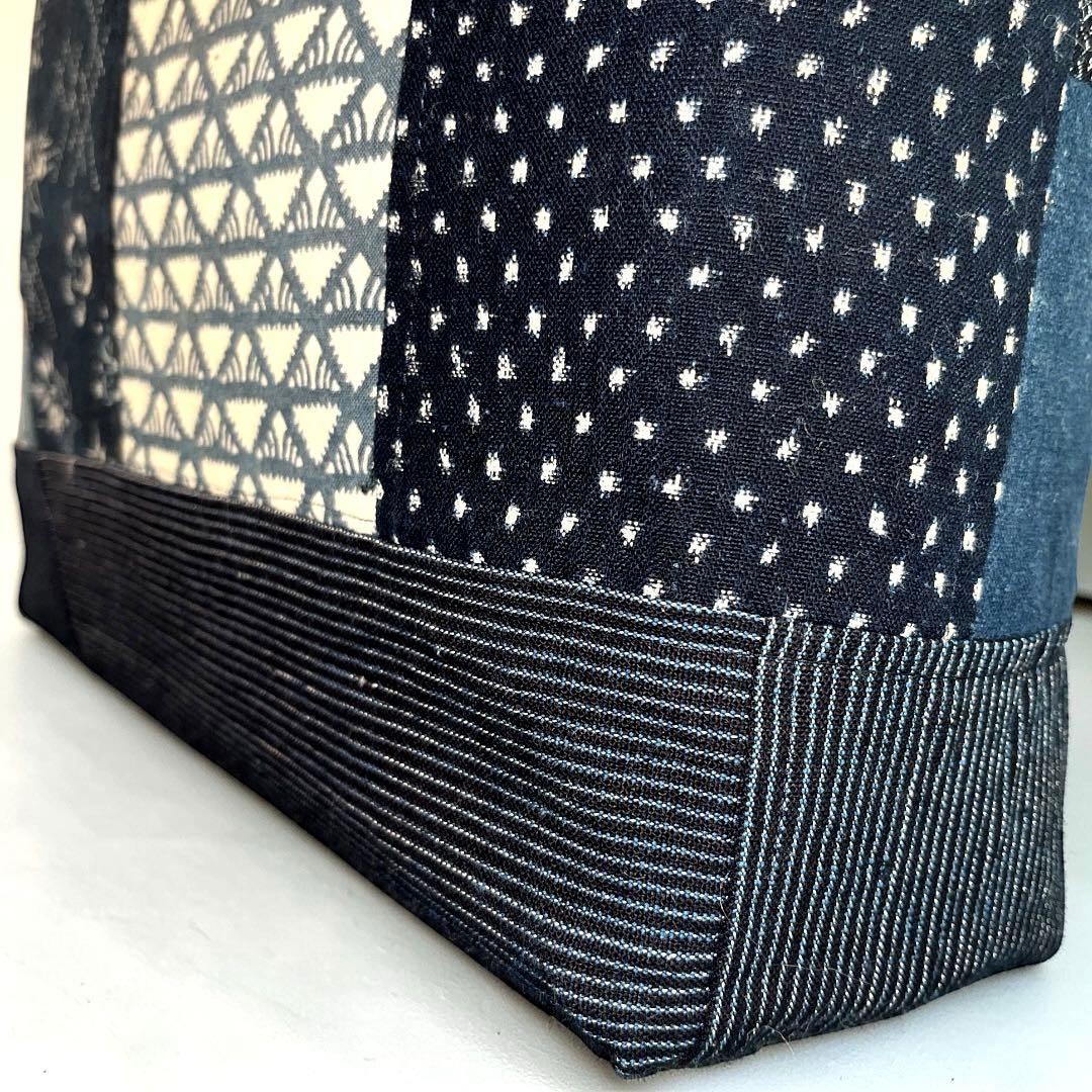 【一点物】ジャパンブルーが美しい藍染古布パッチワークトートバッグ