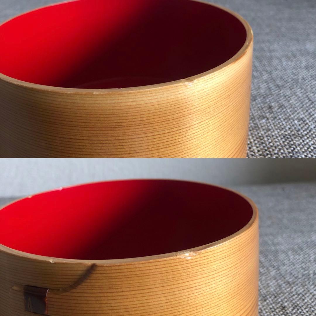 秋田 大館 曲げわっぱ 弁当箱 内朱 朱塗