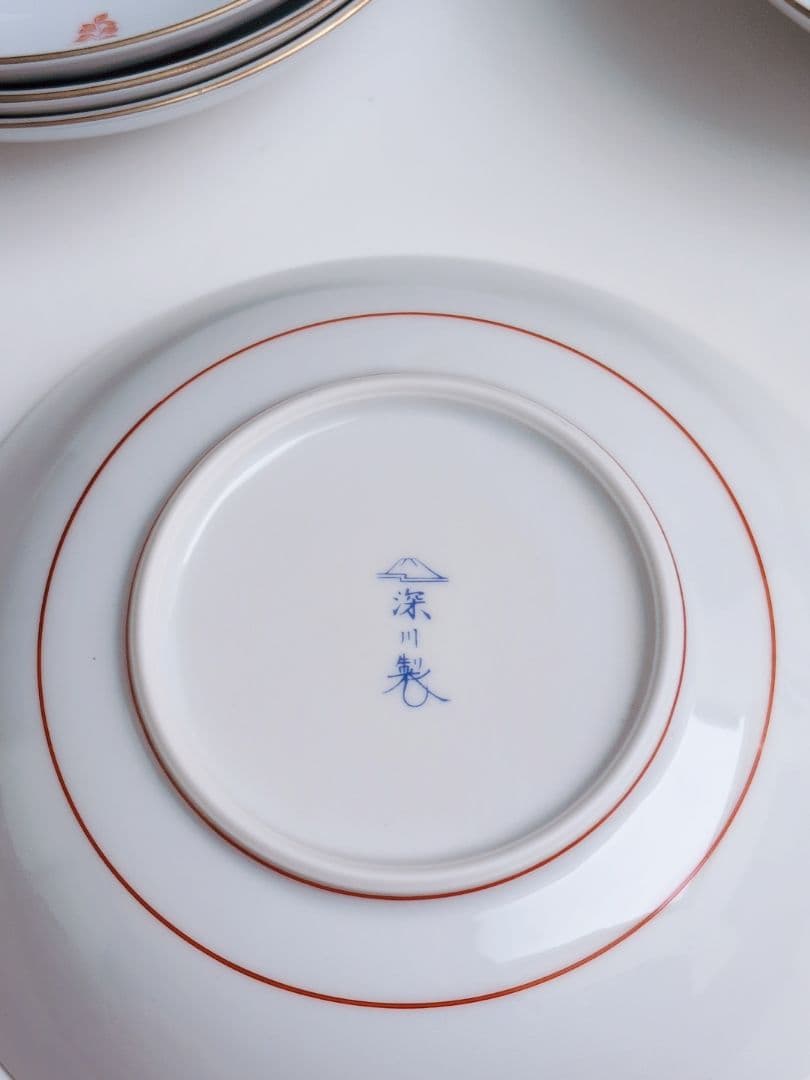 深川製磁　万葉萩　深皿揃　５枚