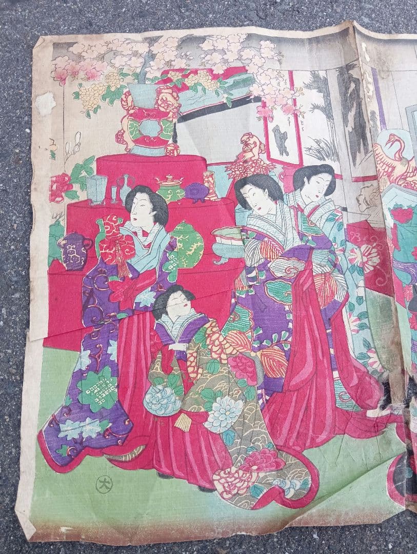 官女名器縦覧ノ図　 楊洲周延　木版画　江戸 明治　浮世絵 大奥　着物　美人画