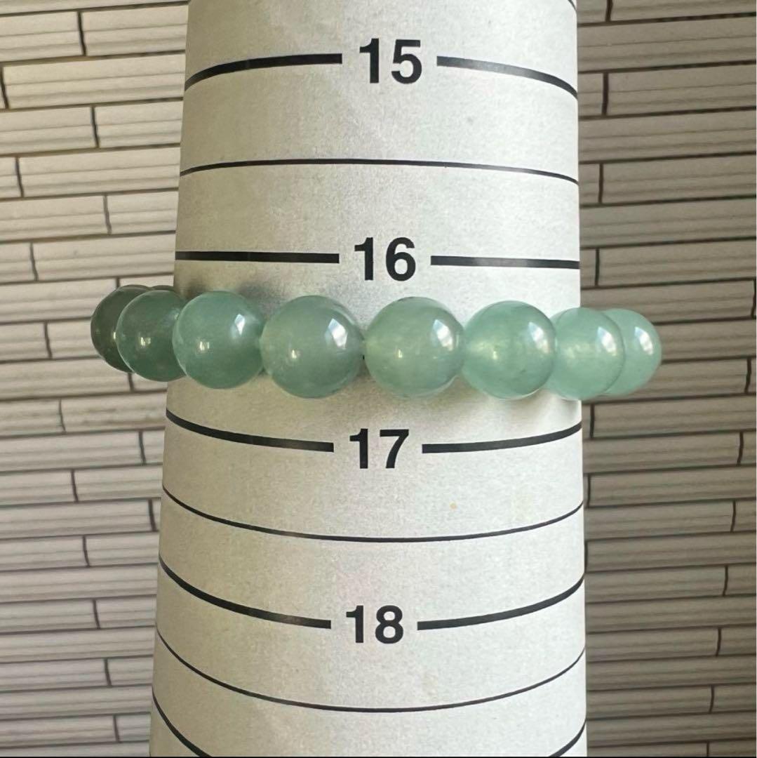 ミャンマー産Aランク翡翠スカイブルーのパワーストーンブレスレットAB977