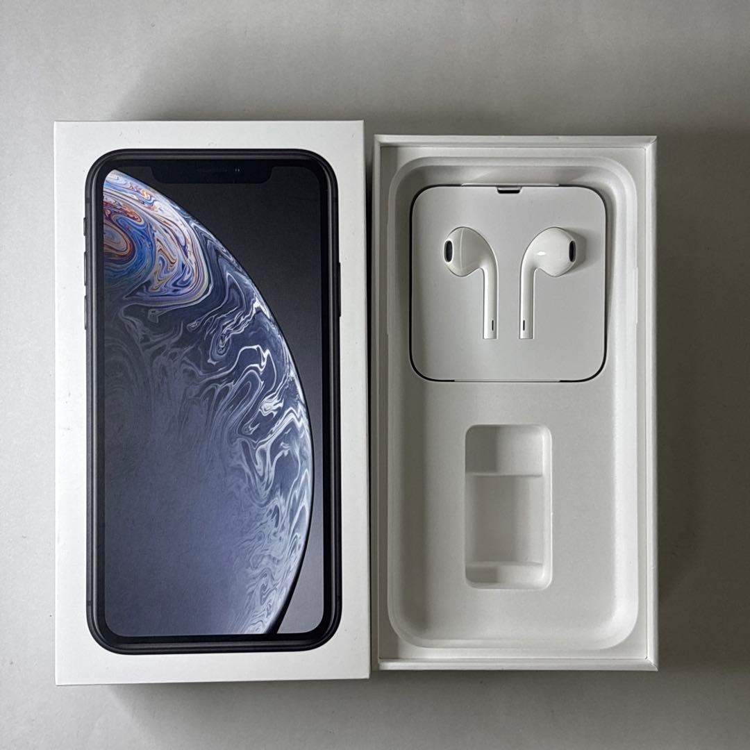 iPhoneXR 本体 64GB ブラック 初期化済み SiMロック解除 箱付き