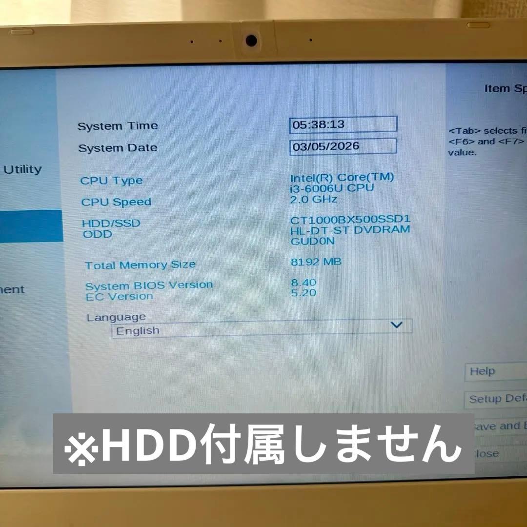 その他ノートPC本体 Toshiba dynabook PTEX-3JERJW