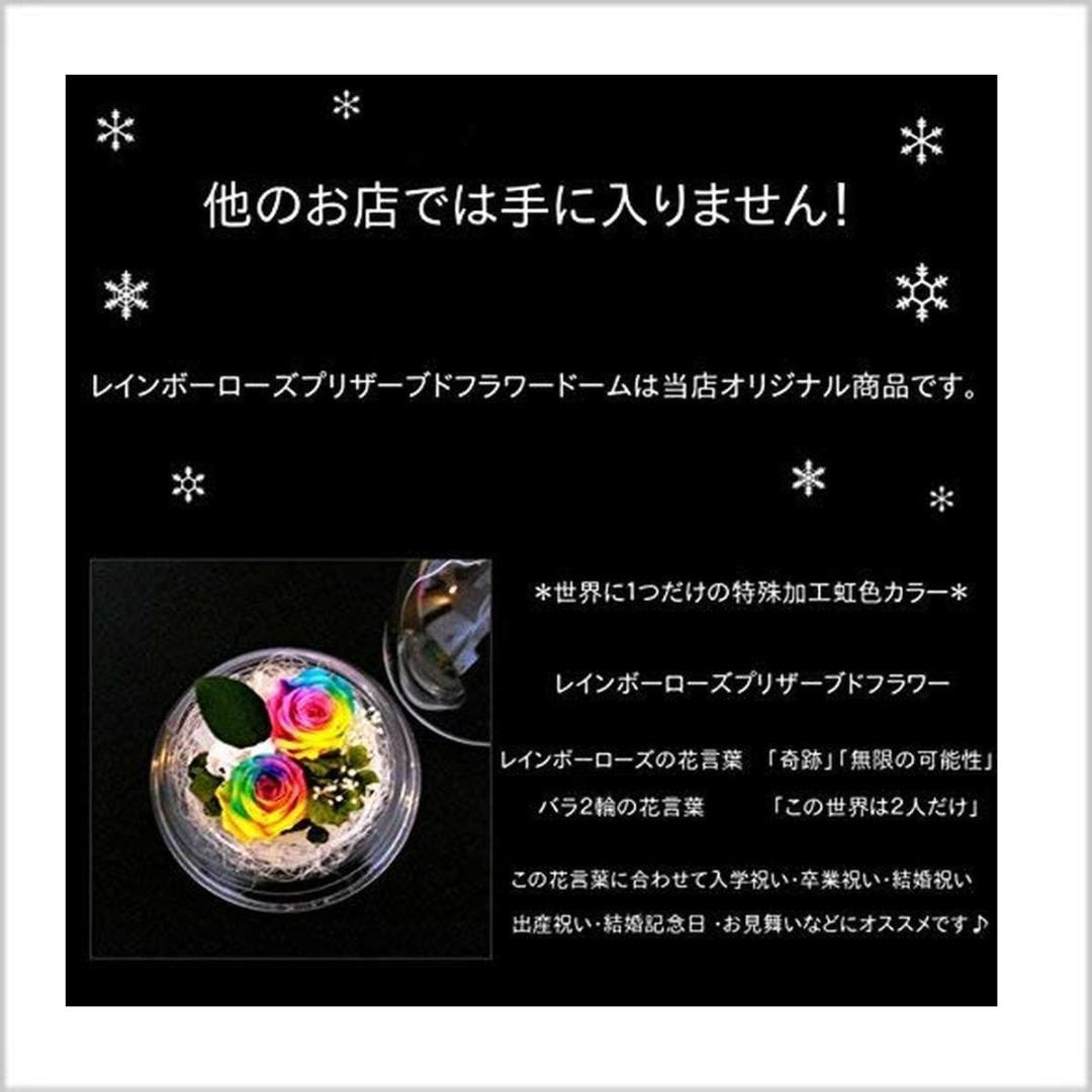 【高級プリザーブドフラワー】レインボーローズドーム