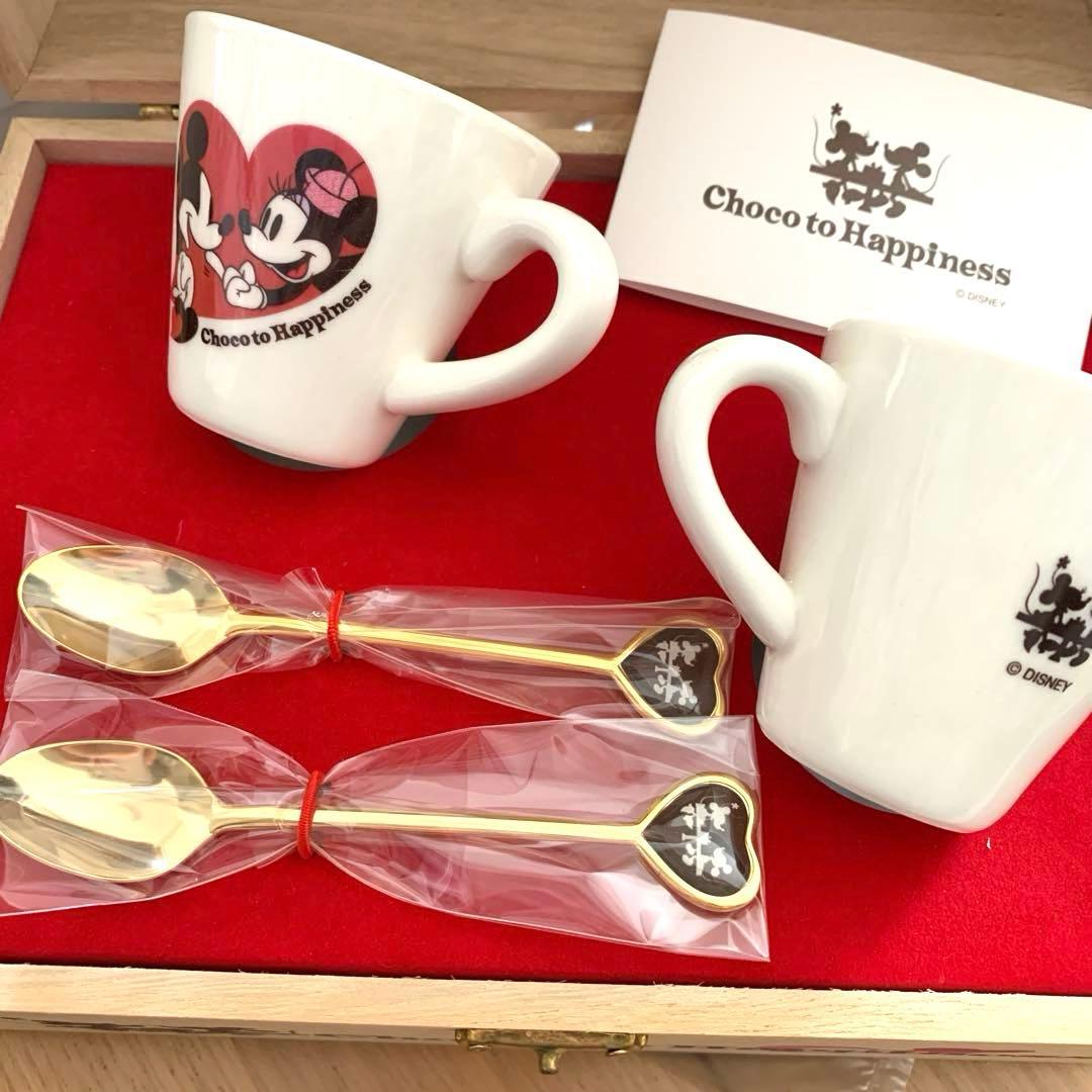 レア　ディズニーストア　ミッキーミニー　ミニカップ セット　スプーン付き木箱入り